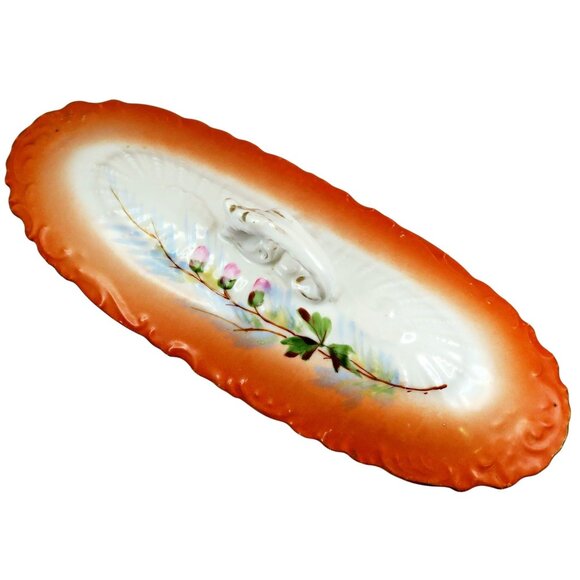 Vintage Luster-Style Covered Vanity Dishes – Rosebud Motif, Hand-Numbered Pair - Picture 9 of 13